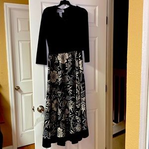 Jessica Howard black dress with bolero jacket and belt size 8